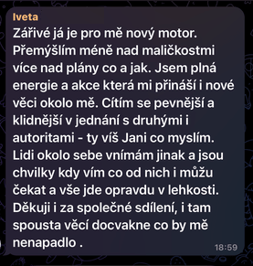 Zpráva od Ivety