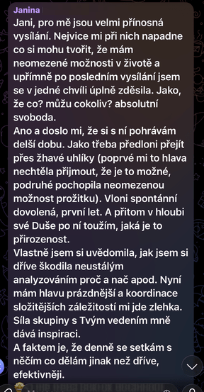 Zpráva od Janiny