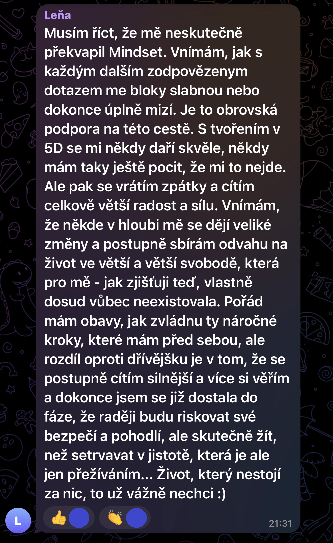 Zpráva od Lenky