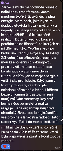 Zpráva od Šárky