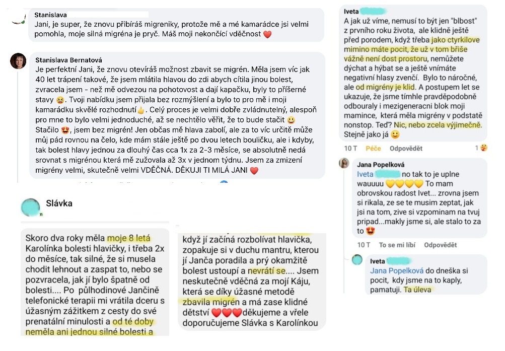 Reference účastnic metody Sbohem, migréno